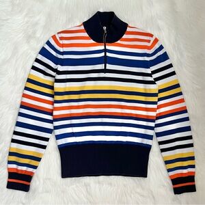 Tommy Hilfiger Vintage 2004 Y2K Colourful Striped Half Zip Sweater